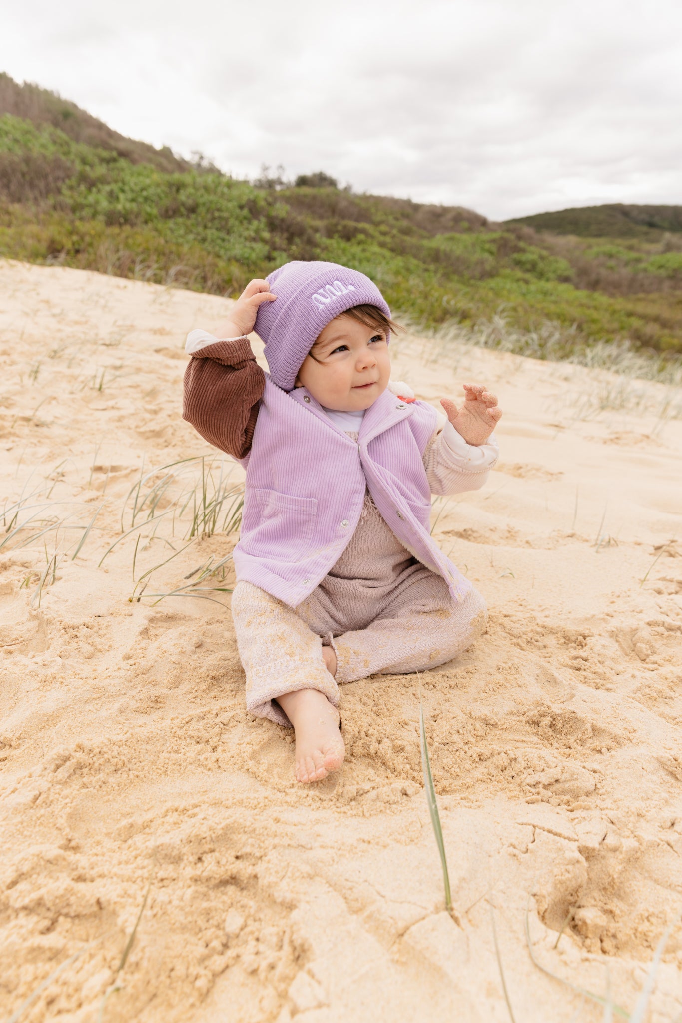 Kids Lilac knit beanie