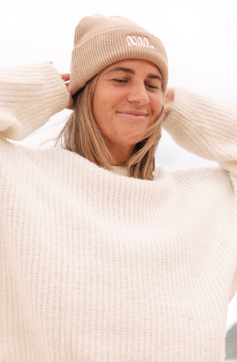 Brown earth hemp beanie