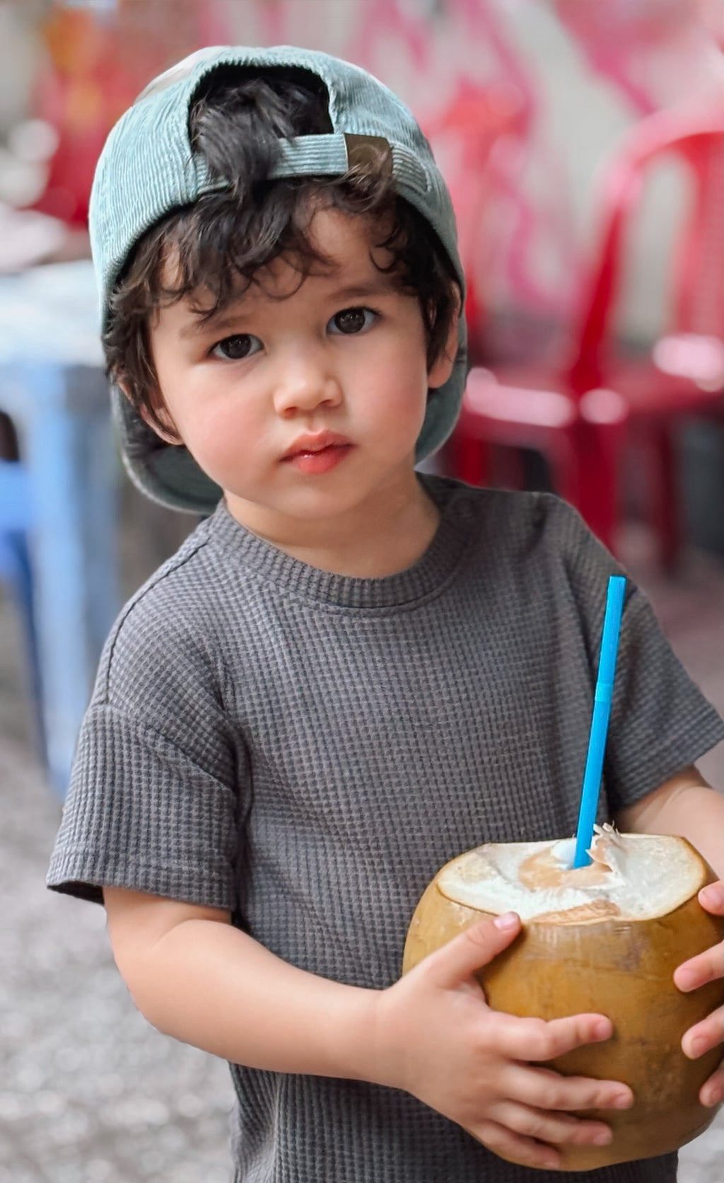 Kids corduroy cap - Ocean