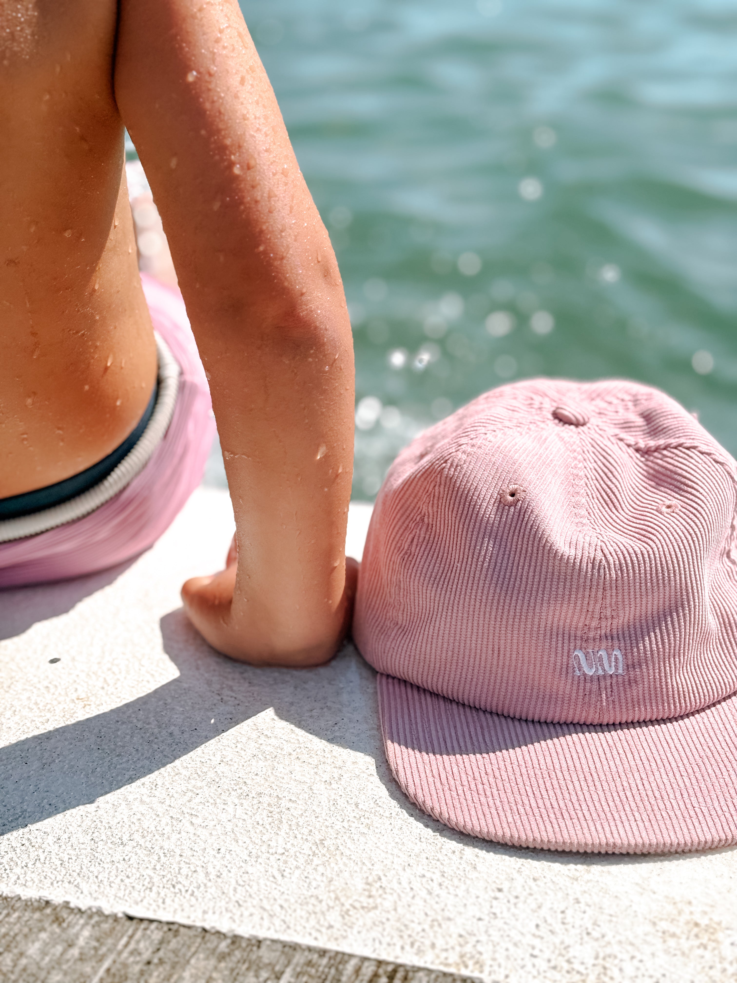 Kids corduroy cap - Dusty Rose