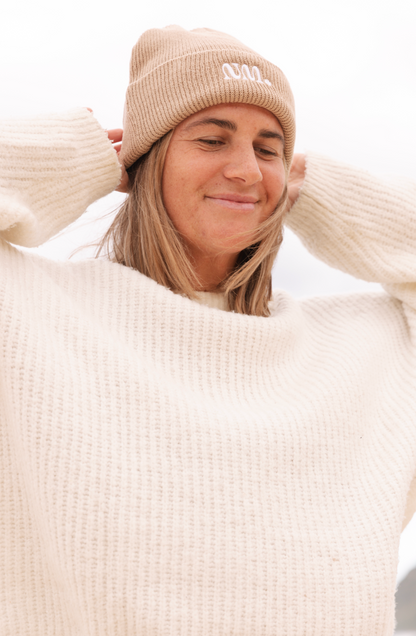 Brown earth hemp beanie